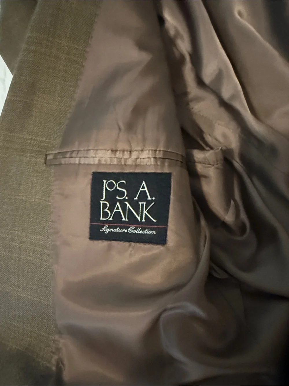 Jos. A. Bank Olive-Brown Plaid Two-Button Sport Coat
